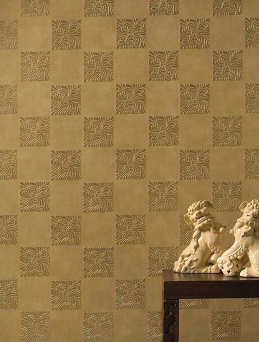 Specialty Wallcovering Solari Fontana Golden Henna Room Scene