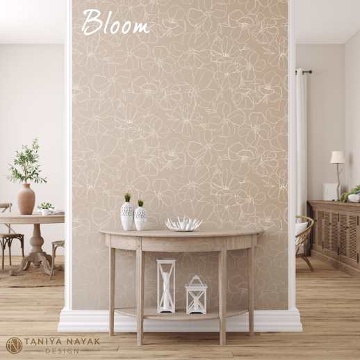 Vinyl Wall Covering Taniya Nayak Bloom Wheat Room Scene