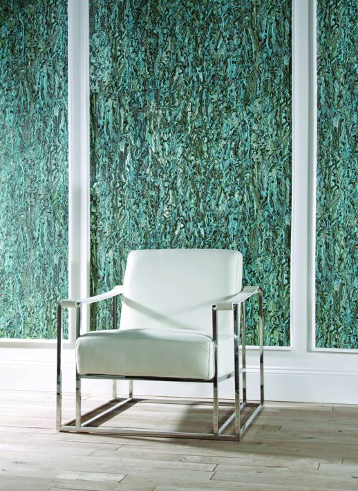 Vinyl Wall Covering Thom Filicia Abalone Smoked Room Scene