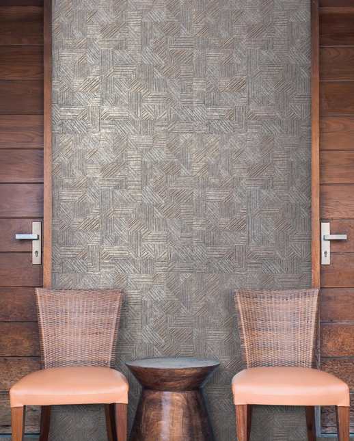 Vinyl Wall Covering Thom Filicia Kusa Oyster Room Scene