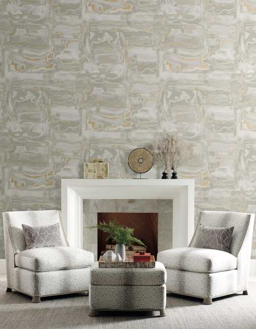 Vinyl Wall Covering Thom Filicia On The Rocks Groove Room Scene