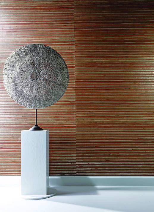 Vinyl Wall Covering Thom Filicia Reedland Lustre Feather Room Scene