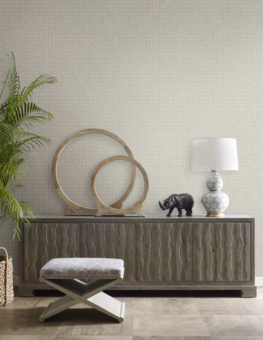 Vinyl Wall Covering Thom Filicia Sketched Weave Slate Room Scene
