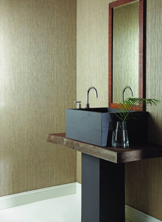 Vinyl Wall Covering Thom Filicia Topography d'Or Room Scene