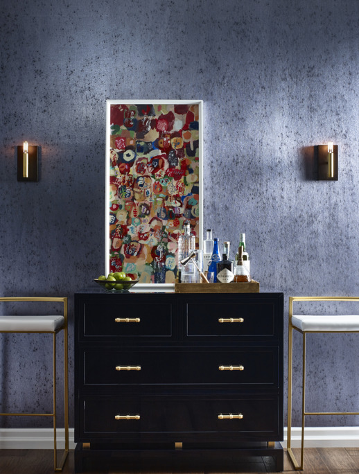 Specialty Wallcovering Unique Effects Textured Foil MUE1038 Room Scene