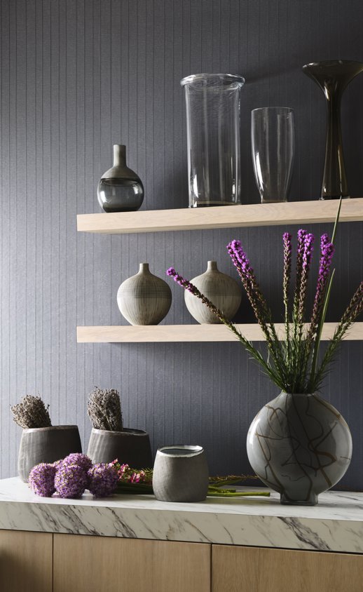 Vinyl Wall Covering Veridia Horizon LAVENDER PEARL Room Scene