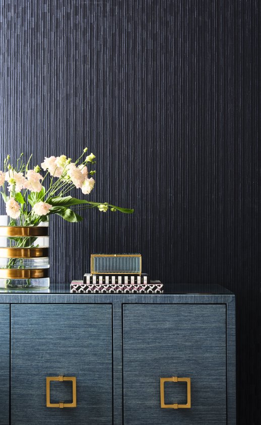 Vinyl Wall Covering Veridia Sea Cliff RADIANT PLUM Room Scene