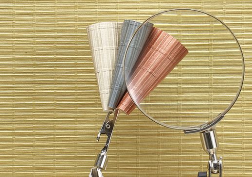 Vinyl Wall Covering Vycon Contract Hopi Weave Copper Satin Room Scene