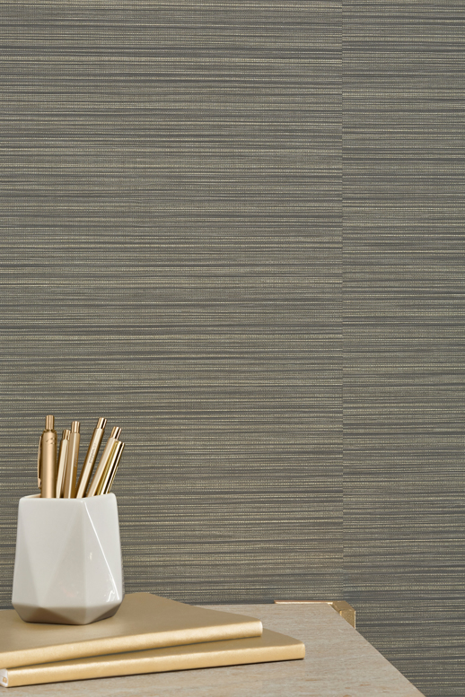 Vinyl Wall Covering Vycon Contract In Stitches Taupe Whisper Room Scene