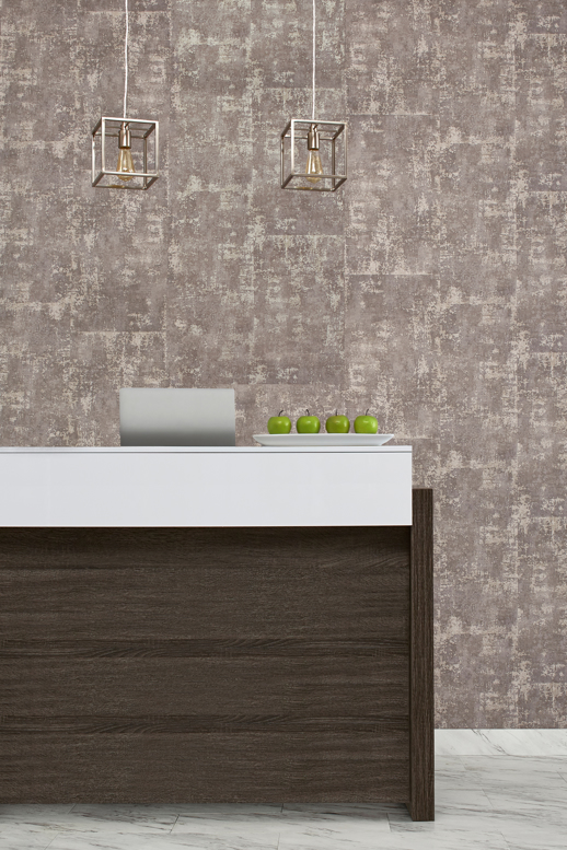 Vinyl Wall Covering Vycon Contract Set in Stone Colombian Emerald Room Scene