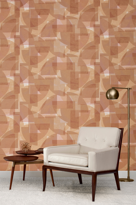 Vinyl Wall Covering Vycon Contract Shape Shift Locus Pink Room Scene