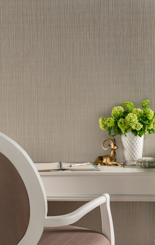 Vinyl Wall Covering Vycon Contract Vogue Pleat Gathered Silver Room Scene